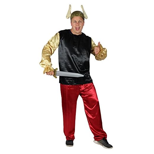 Foxxeo Lustiges Gallier Kostüm für Herren zu Fasching und Karneval Römer Comic Erwachsene Größe XXL