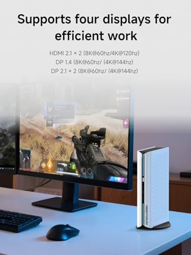 Image of MINISFORUM G1 Pro Mini PC AMD Ryzen 9 8945HX(16C /32T, up to 5.4GHz) 32GB DDR5 1TB PCIe4.0 SSD Desktop Computer, 2xHDMI|2xDP2.1|DP1.4 Outputs, 5G LAN, WiFi7, BT5.4, RTX 5060 Graphics Gaming PC