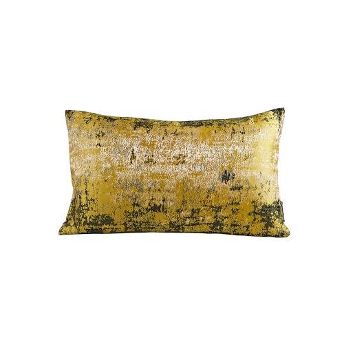 THE-TINOART Boho Chic Sun Gold Throw Pillow Covers 12x20, Textured Jacquard Woven with Metallic Threads, Global Inspired Decor for Couch Sofa Bed