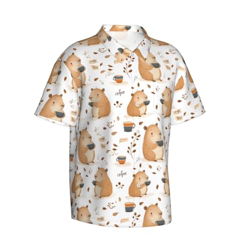 Chemises hawaïennes homme cadeau original motif cochon d'inde