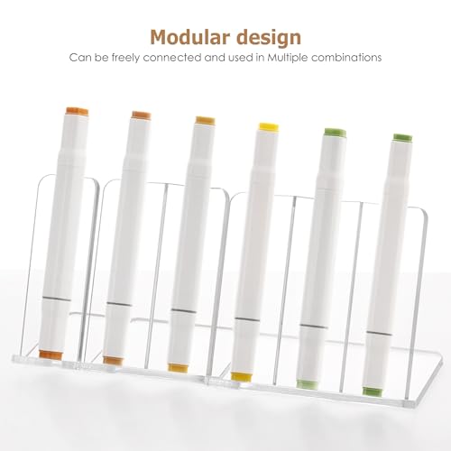 Acrylic Pen Display Stand Holder, Clear 3 Spaces Vertical Fountain Pen for Desk, Makeup Brush Rack, Ballpoint Pencil Wand Showcase, Paintbrush Drying Organizer for Home School Office or Store Use - Image 4