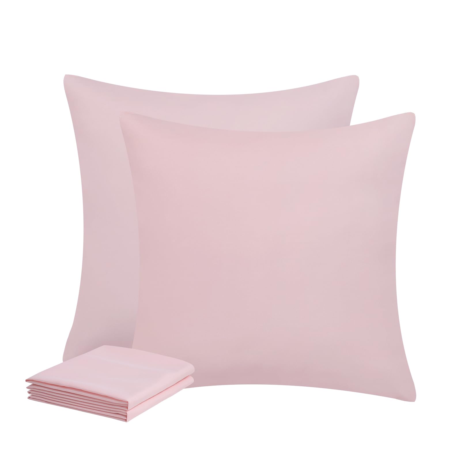 Aisbo Kissenbezug 80x80 2er Set - Kopfkissenbezug 80 x 80 Rosa für Damen mit Reißverschluss aus Mikrofaser, ÖKO-TEX Pillow Cover 80x80cm, Weich und Bügelfrei