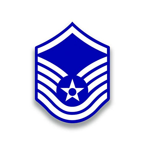 USAF E7 Msgt Master Sergeant Air Force 5-Inch Rank 2-Pack Premium Quality Vinyl Decal Stickers | Laminated with UV Protective Laminate | PD3029