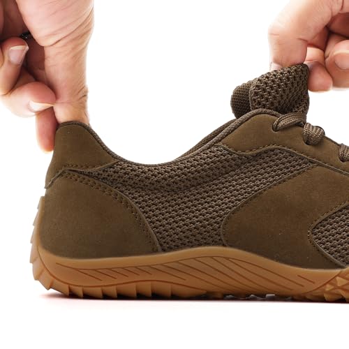 Image of Men's Barefoot Shoes Slip On Walking Tennis Sneakers for Men Zero Drop Sole Minimalist Running Shoe Lightweight Gym Workout Casual Fitness Brown C US 11