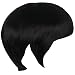 Topcosplay Mens Wig Black Short Spock Cosplay Costume Wig Halloween Clothes Wigs