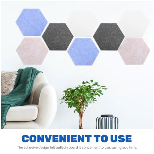 Tableau mémo en feutrine auto-adhésive hexagonale multicolore - 4