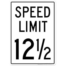 Speed Limit 12 1/2 Sign, 10x14 Inches, Rust Free .040 Aluminum, Fade Resistant, Made in USA by My Sign Center