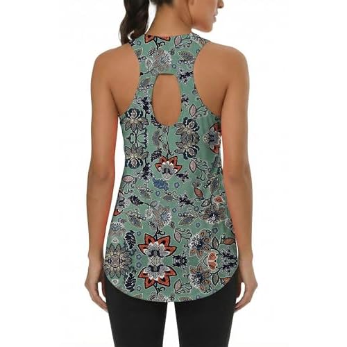 Cakulo Womens Sleeveless Workout Tops Racerback Athletic Summer Tank Tops Gym Yoga Running Shirts Clothes