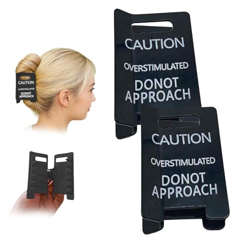 Overstimulated Hair Clip – Warning Sign Claw, 2 Pack