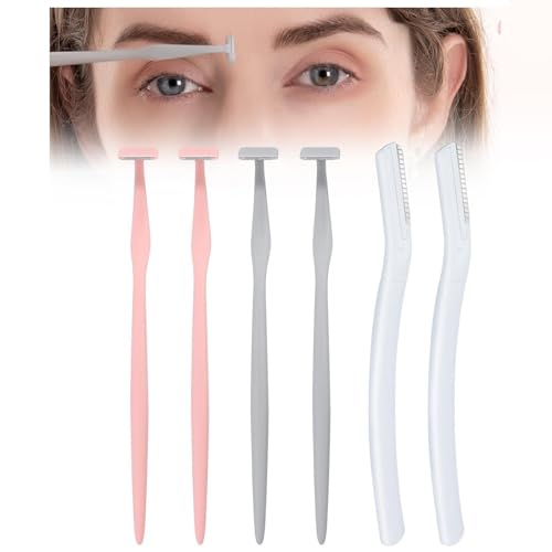JAPONESQUE Precision Dermaplaner Facial Razors – 2pk 6 Piece Set, Eyebrow and Facial Hair Single Blade Razors for Women and Men, 2pk, 6ct