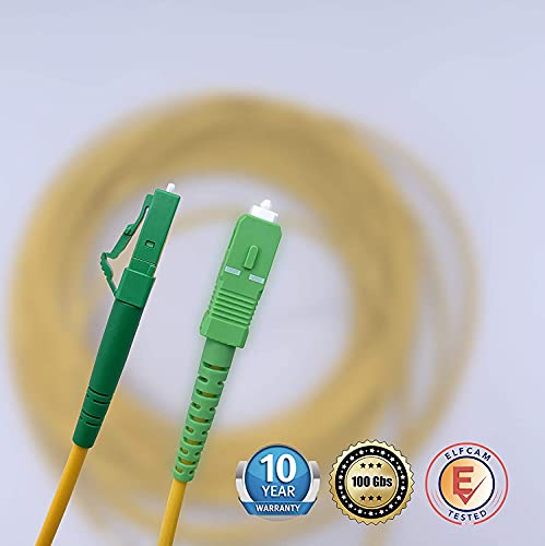 2. Bild von Elfcam® - 50m Glasfaserkabel LC/APC auf LC/APC Simplex Singlemode 9/125µm LSZH, FTTH LWL Patchkabel, Kompatibel mit Deutscher Telekom (50M) 50M