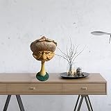Binhe Estatua de hongos – Figura de resina en miniatura feliz con cara de anciana, decoración de jardín, patio, césped, cara de resina de hongo feliz en miniatura, divertida decoración de resina de