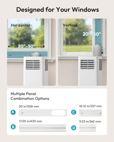 Image of EUHOMY 14,000 BTU Portable Air Conditioners,Smart AC Unit with Heat, APP | 750 Sq. Ft., 500 CFM, 5 Modes (Cool, Heat, Dry, Fan, Sleep), 20-50 in. Window Kit, 3 Speeds, 52dB, 24H Timer, Bedroom, Home