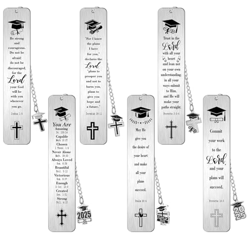 Resholder 6 Pcs Metal Bible Verse Bookmark Christian Graduation Gifts