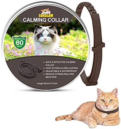 Calming Collar for Cats, Adjustable Anti-Anxiety Pheromone Cat Calming Collars, Breakaway Waterproof Natural Long Lasting Calming Effect Stress Relief Pet Collars for Small Medium and Large Cats