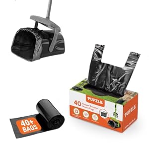 Pooper Scooper Bags Fits MXF and Pupzle and TIMINGILA and Fusbunty Pooper Scooper 40 Bags for Dog Poop Scoopers Poop Scoop Bag Refill Dog Scoop Waste Bag for Swivel Bin and Rake