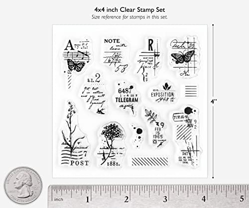 Mini Decorative Clear Stamps By Wintertime Crafts, Tiny Vintage Style Photopolymer Stamps For Scrapbooking, Mixed Media And Art Journals #TOP2