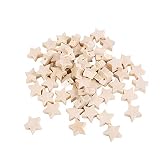 ccHuDE 100 Pcs Star Shape Natural Wood Beads Unfinished Wooden Loose Beads Spacer Beads with Hole fo