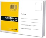 HeiGroup Deutsche Post Blanko-Postkarten DIN A6 (10er Block) – Weißer 170 g m2 Karton zum Bemalen & Basteln – Ideale Ballonkarten für Helium-Ballons 2,8 g – Holzfreies Qualitätspapier (50)