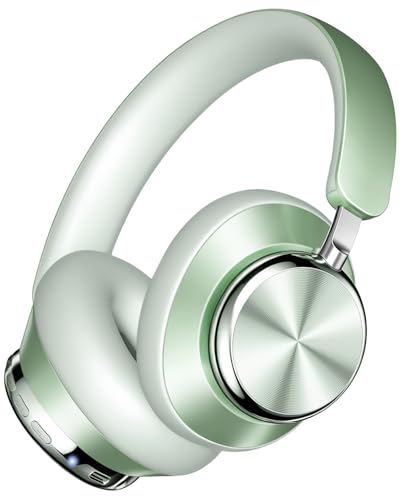 Image of Wentronic Wireless Active Noise Cancelling Over Ear Headphones 48 Hours Playtime with Soft Ear Cushion - Green