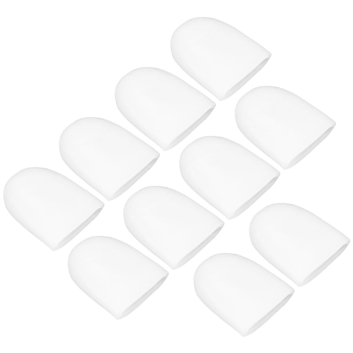 White Silicone Gel Toe Caps 10pcs Size L for Walking and Running