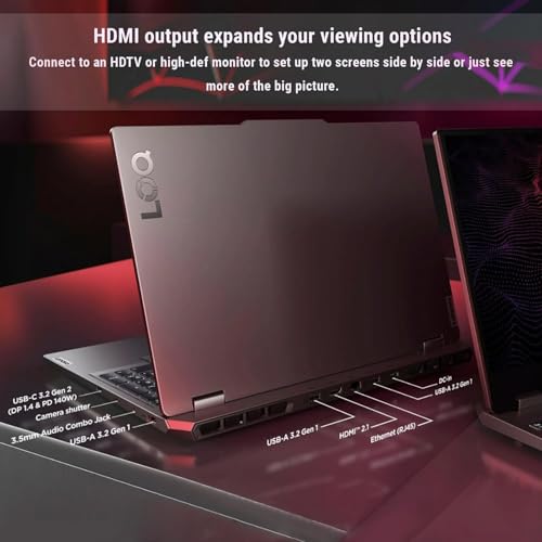 Image of Lenovo LOQ 15 15ARP9 RTX 4060 Gaming Laptop, 15.6 inch FHD 144Hz, AMD Ryzen 7 7435HS, NVIDIA RTX 4060, 64GB DDR5 RAM, 1TB SSD, Backlit KB, RJ-45, Bundle with PCO Laptop Cooler