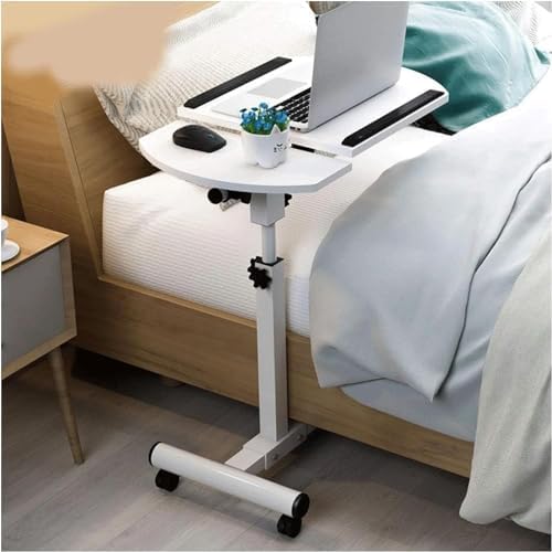Extendable Rolling Mobility Table Over Bed,Over-Bed Table Overbed Table Overbed Table Tilt Top Lifting Computer Desk Steel Frame Side Table Adjustable Laptop Desk W/Wheels Mobile S
