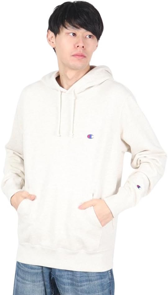 [チャンピオン] パーカー トレーナー 裏毛 長袖 綿100% 定番 ワンポイント刺繍フーデッドスウェットシャツ C3-Q101 メ