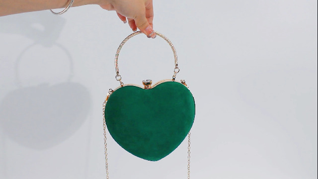 Bolso de mano corazón Goclothod terciopelo para mujer miniatura 7