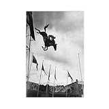 Póster vintage de caballo de buceo en blanco y negro para dormitorio, decoración de pared, oficina, habitación, decoración estética, regalo, sin marco, 30 x 45 cm