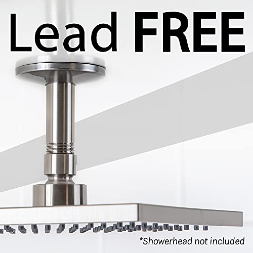 Js Jackson Supplies 3 In. Brushed Nickel Shower Arm For Ceiling-Mounted Rainfall Showerhead #TOP4