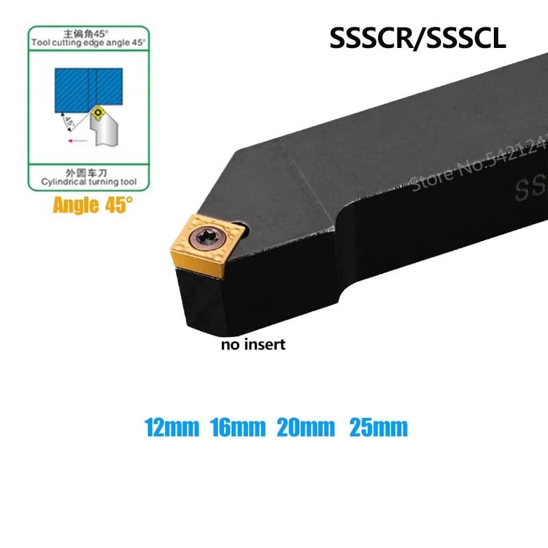 1PC SSSCR1212H09 SSSCR1616H09 SSSCR2020K09 SSSCR2525M09 CNC Lathe Cutter Tools External Turning Tool Holder for SCMT Insert(SSSCR1212H09)