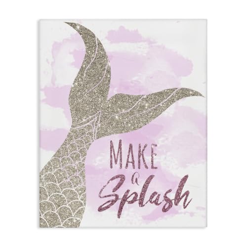 Stupell Industries Glam Mermaid Fin Sentiment, 16 x 20 Inch Canvas Wall Art
