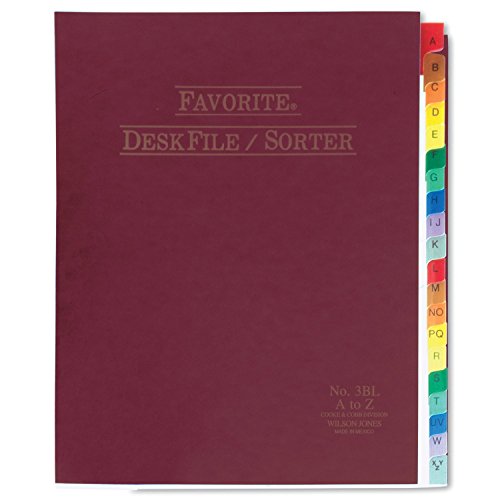 Wilson Jones Favorite Desk File/Sorter, A-Z Index, 10 x 12 Inches, Burgundy (WCC3C)
