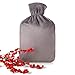 Blumtal Frido Borsa Acqua Calda Peluche da 1,8L, Fodera in Peluche Morbida, Boule Acqua Calda, Borsa Acqua Calda per Dolori (Grigio)