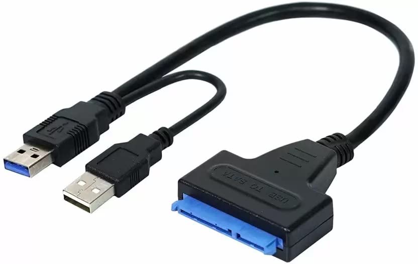 Hi-Lite Essentials USB 3.0 to 2.5″ SATA III Hard Drive Adapter – SATA to USB 3.0 Converter for SSD/HDD – Hard Drive Adapter Cable – 50 cm-Black