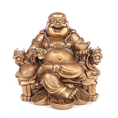 Elionless Laughing Buddha Statue, Chinese Feng Shui Laughing Buddha Figurine Maitreya Buddha Ornament Home Office Decoration Attract Wealth and Good Luck