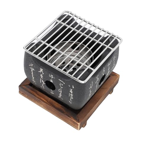 Xiuganpo Parrilla de Barbacoa de Estilo Japonés Portátil para Reuniones Familiares, Incluso Calefacción, Tiempo de Calentamiento Rápido, Estufa de Carbón de (19.5x18cm / 7.7x7.1in)