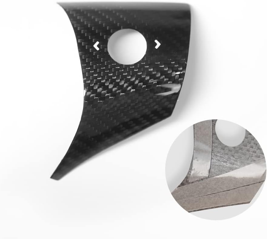 TPARTS Real Carbon Fiber Steering Wheel Cover for Tesla Model3 ModelY 2018-2023 Interior Modification Auto Steering Wheel Accessories (Glossy Black)