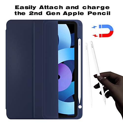 Case for iPad Air 11 Inch M4 2026 8th Gen/M3 2025/M2 2024, iPad Air 5th/4th Gen 10.9 Inch 2022/2020 Slim Stand Cover with Pencil Holder, Supports Apple Pencil Charging, Auto Wake/Sleep - Navy Blue by Horyaal - Image 3