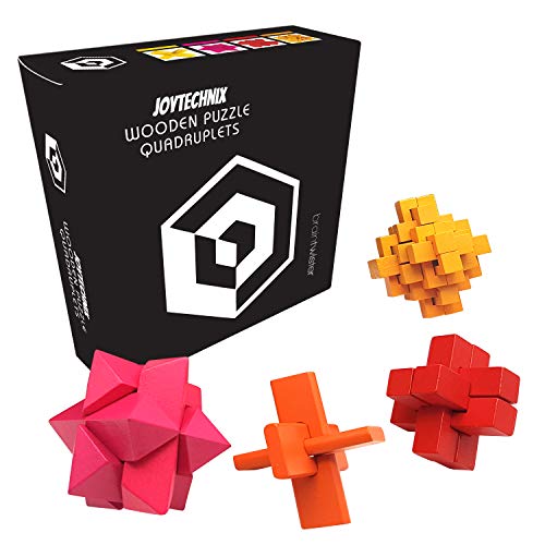 3D Puzzle Games for Adults – Wooden Brain Teaser Box Set [Test Your Mind with This Hard Puzzle Toy] Wood Burr IQ Puzzle Cube – Great for Coffee Table or Desk [Difficult Brainteaser Can You Master it?]