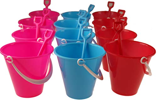 Palgrave Lot de 24 seaux de qualité Alimentaire et spatules  Aliments de fête  Rouge, Bleu, Rose