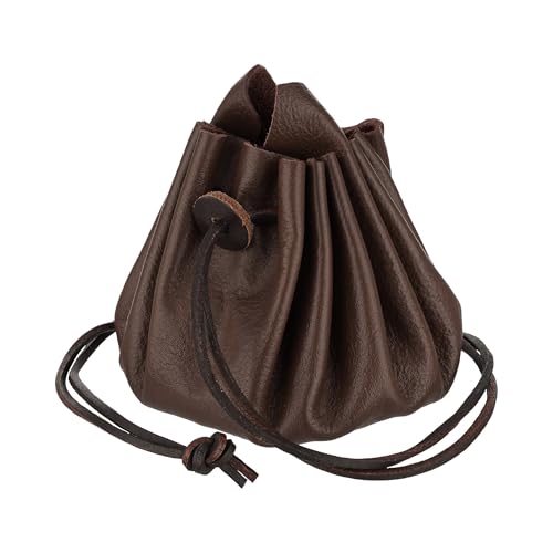 Lederbeutel aus Nappaleder Farbe braun mittel (ca. 9 x 7 cm)