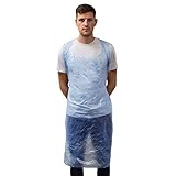 Einweg-Schürzen aus Polyethylen, flach verpackt, 9 Mikron, Blau, 100 Stück