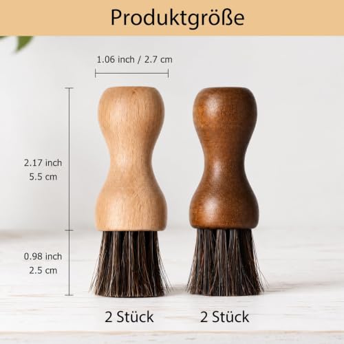 Foto von 4 Stück Pilzbürste Gemüsebürste Set, Kartoffelbürste Bambusbürste Für Gemüse, Naturborsten, Sanfte Reinigung Für Küchenarbeit, Praktische Aufbewahrung