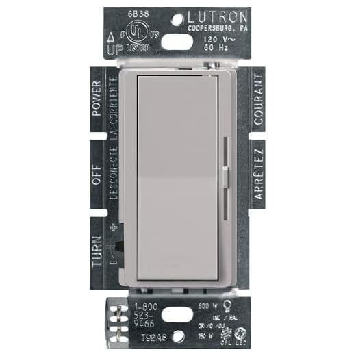Lutron Diva LED+ Dimmer Switch for Dimmable LED, Halogen and Incandescent Bulbs, 150W/Single-Pole or 3-Way, DVCL-153P-GR, Gray