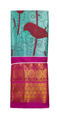 Image of VFCollections Women's Kalamkari Kanchipuram Silk Pattu Sarees With Blouse