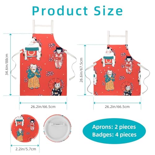Tablier de serveuse de cuisine style japonais idéal pour pâtisserie et nettoyage de maison