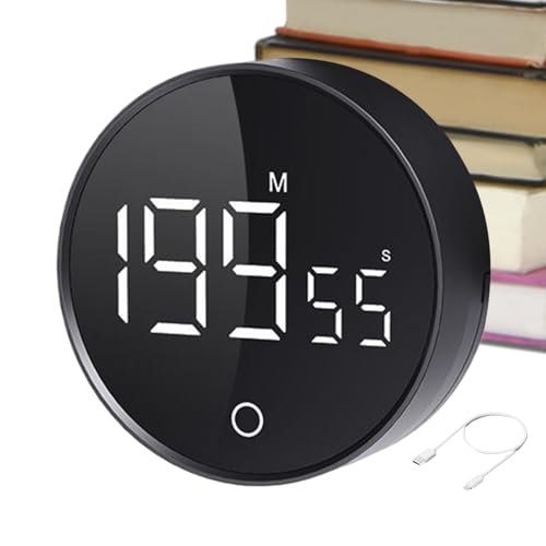 Small Digital Timer | USB Charging Rotating Countup Timer | Effortless Three-Grade Volume Adjustment, Efficient Time Management 