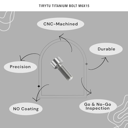 Image of Lightweight Titanium Bolts M6x15, Natural Color | Lightweight Hex Socket Screws, MTB /Road Bike /Motorcycle, Corrosion Resistant, Marine Grade Fasteners